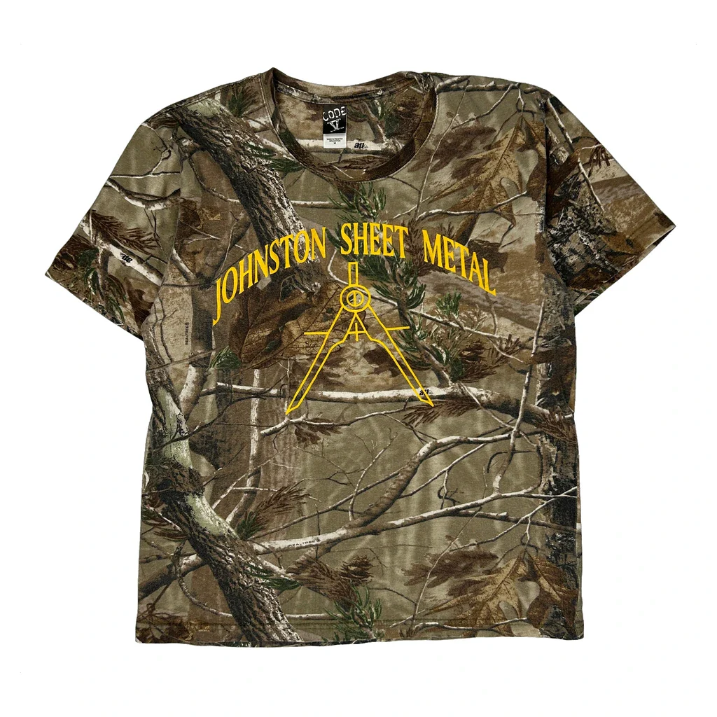 Code Five Camo T-Shirt - Medium Green Cotton