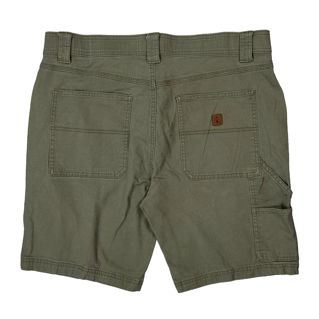 Coleman Cargo Shorts - 36W 9L Green Cotton