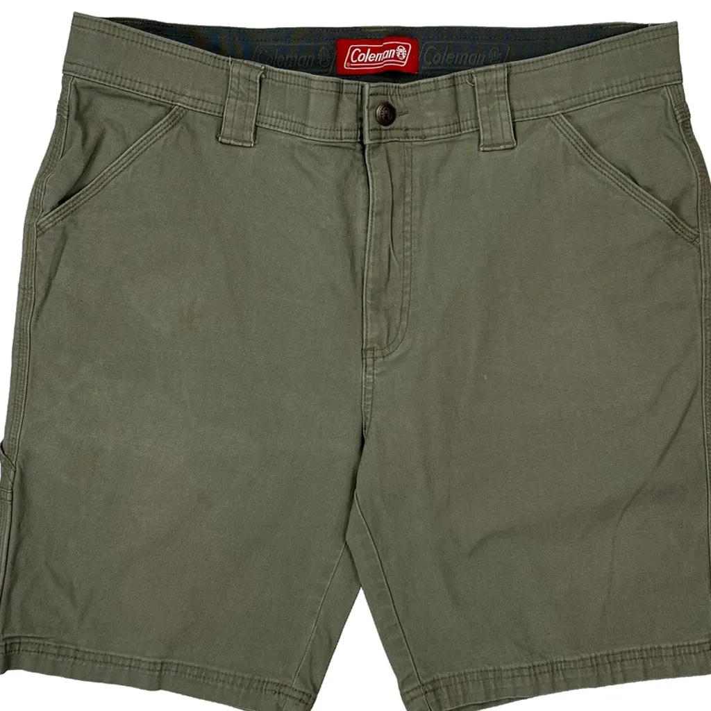 Coleman Cargo Shorts - 36W 9L Green Cotton - Image 10