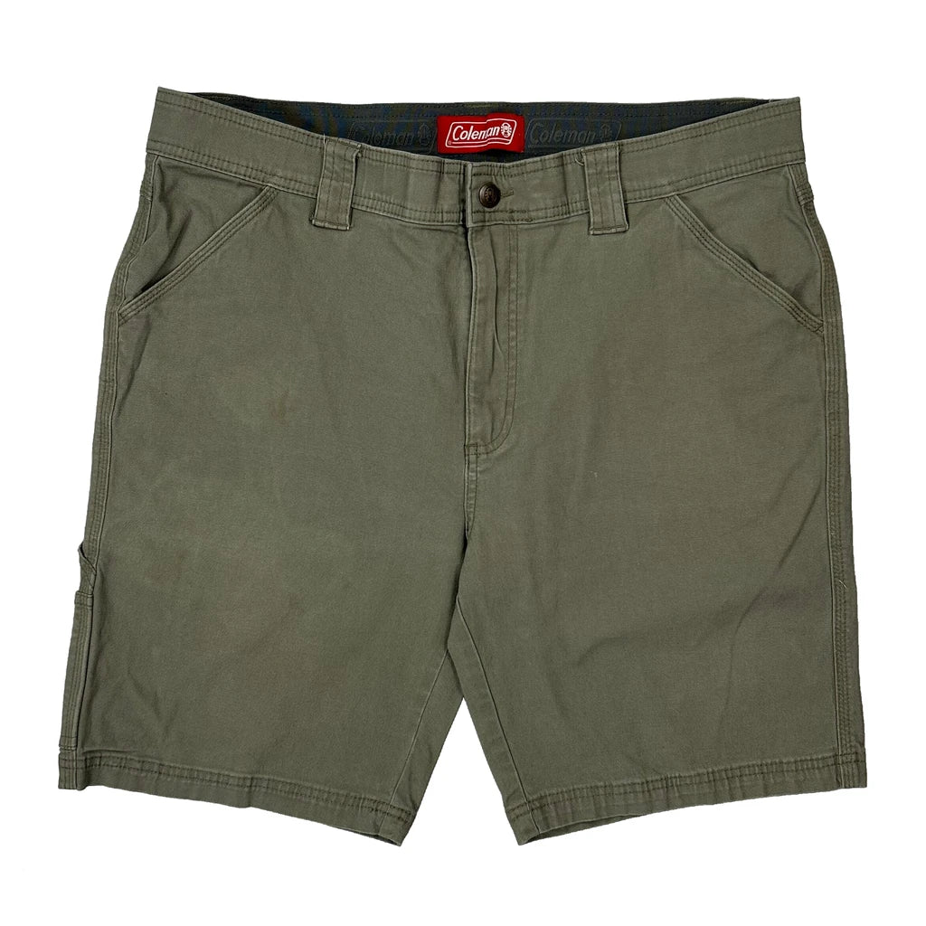 Coleman Cargo Shorts - 36W 9L Green Cotton - Image 2