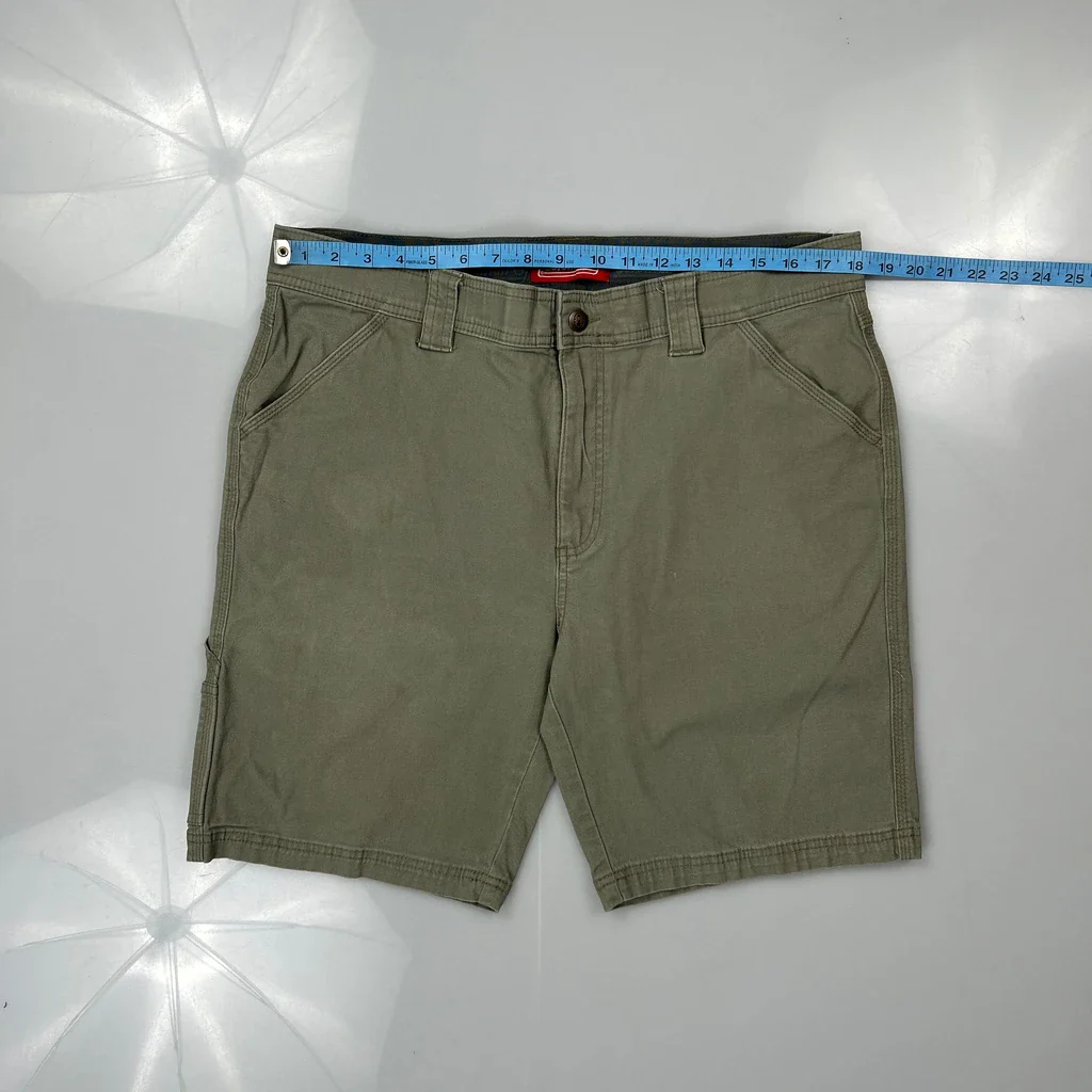 Coleman Cargo Shorts - 36W 9L Green Cotton - Image 3