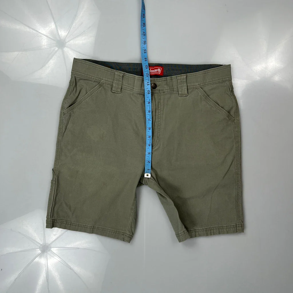 Coleman Cargo Shorts - 36W 9L Green Cotton - Image 4