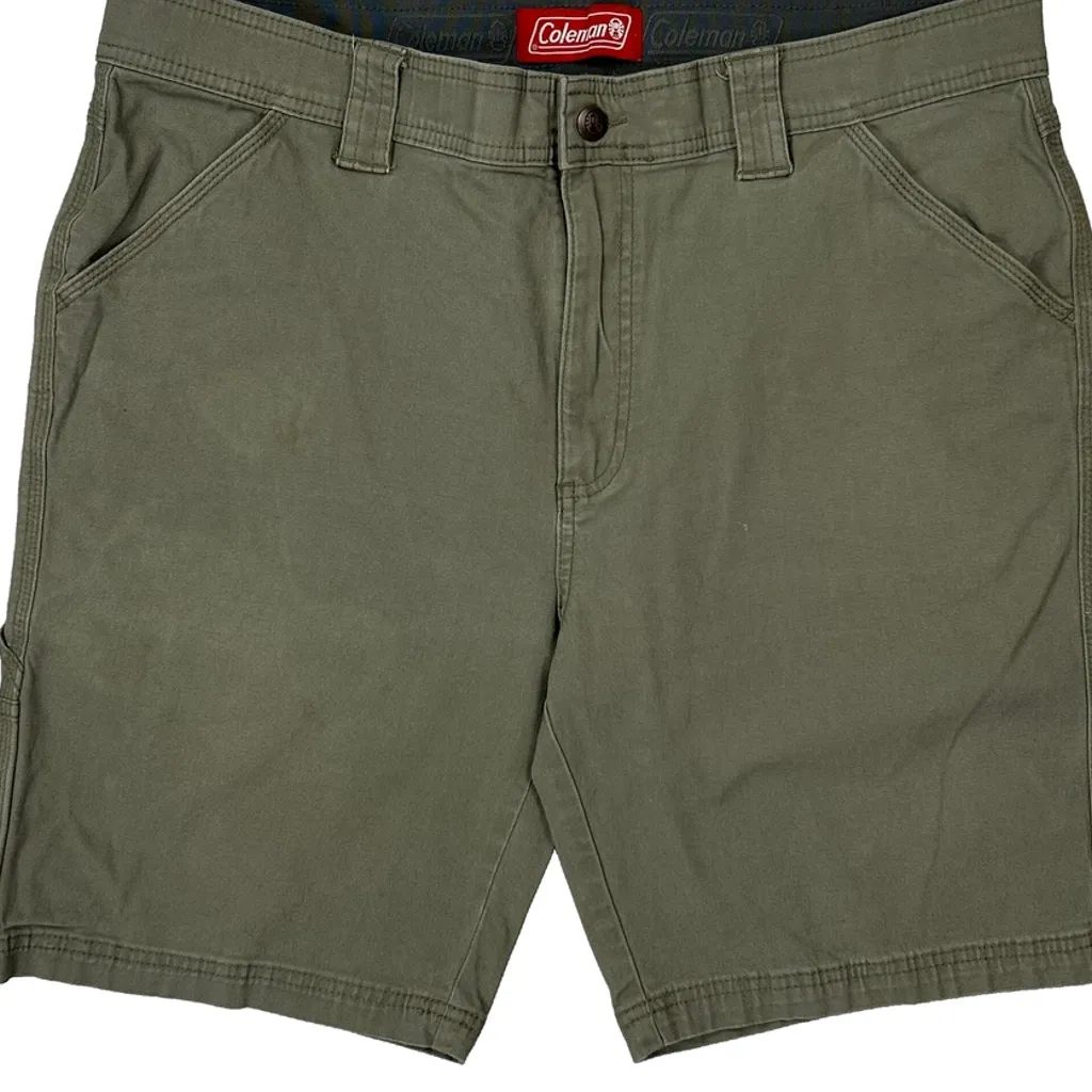 Coleman Cargo Shorts - 36W 9L Green Cotton - Image 9