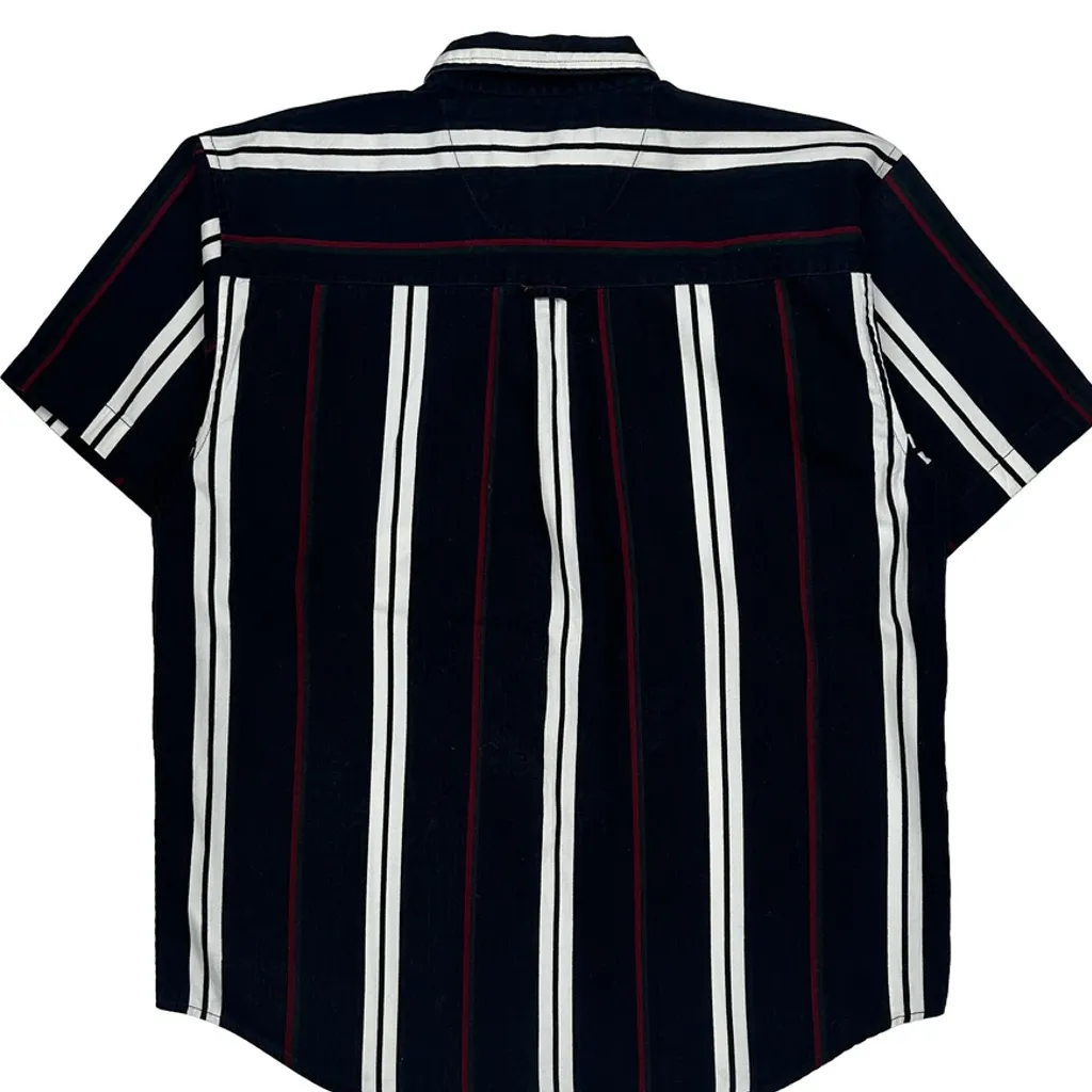 Coliseum Classic Striped Short Sleeve Shirt - Large Black Cotton - Image 6