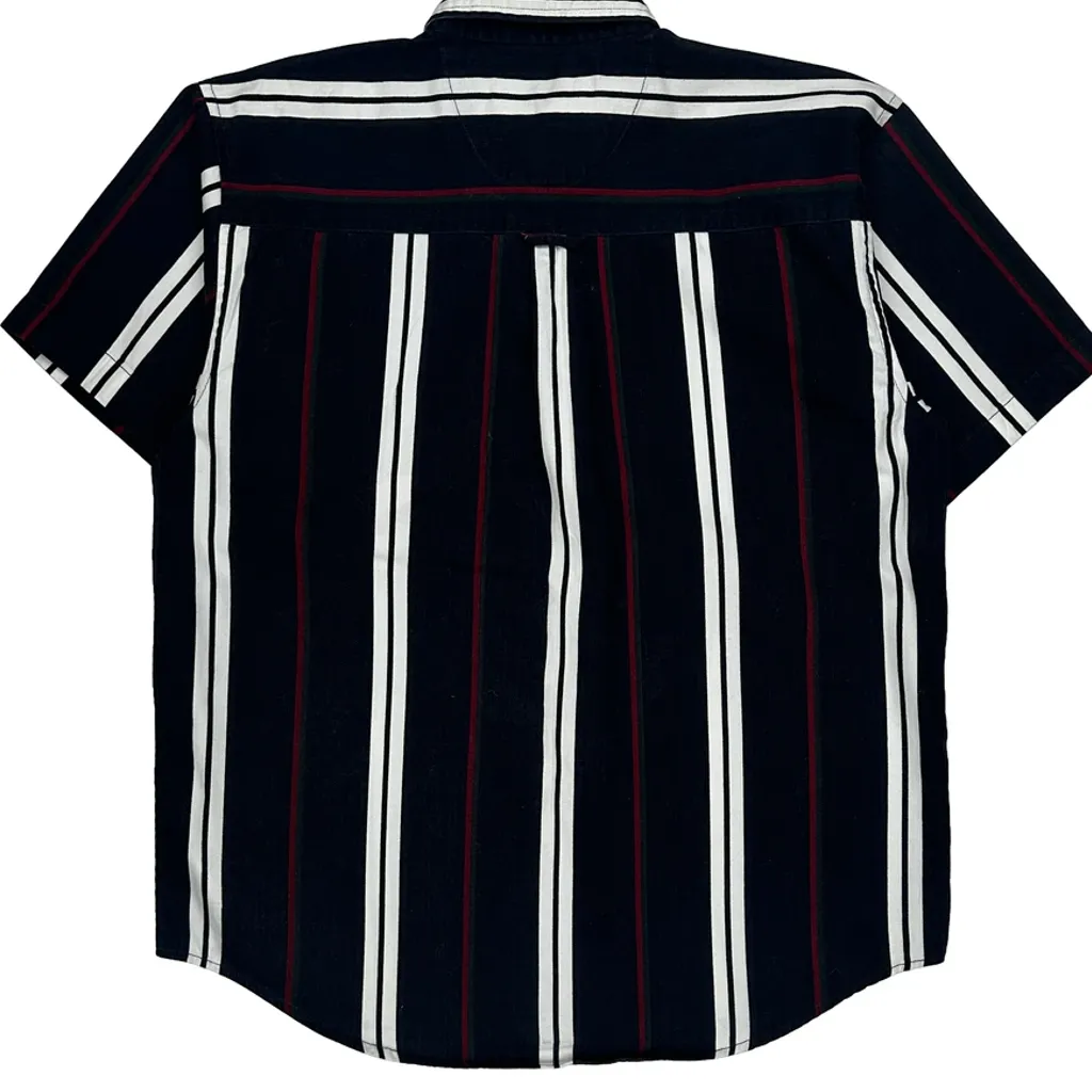 Coliseum Classic Striped Short Sleeve Shirt - Large Black Cotton - Image 7