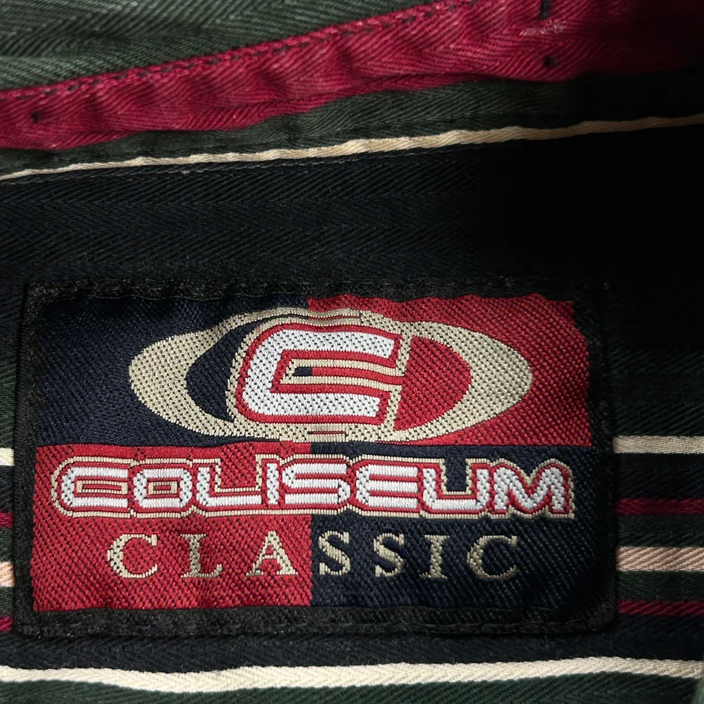 Coliseum Striped Short Sleeve Shirt - Large Red Cotton - Image 4