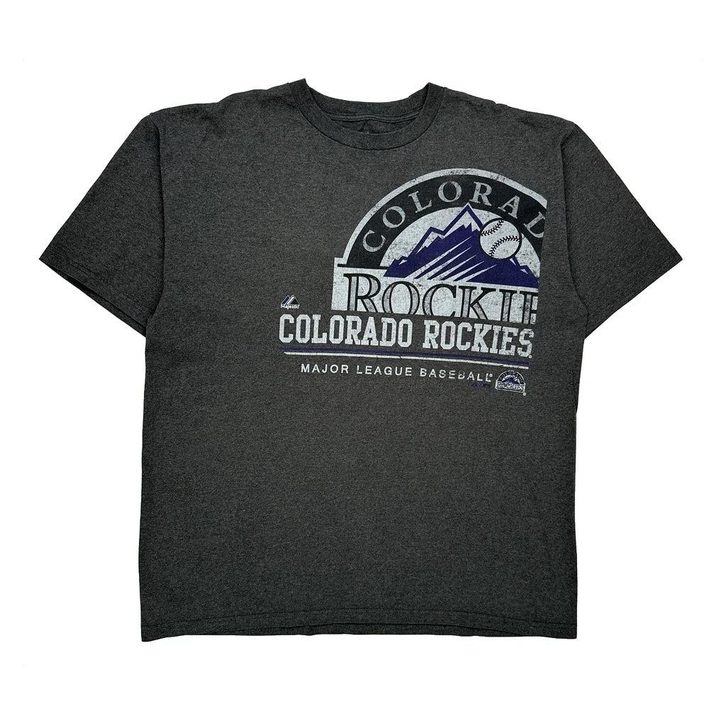 Colorado Rockies Majestic Mlb T-Shirt - XL Grey Cotton Blend