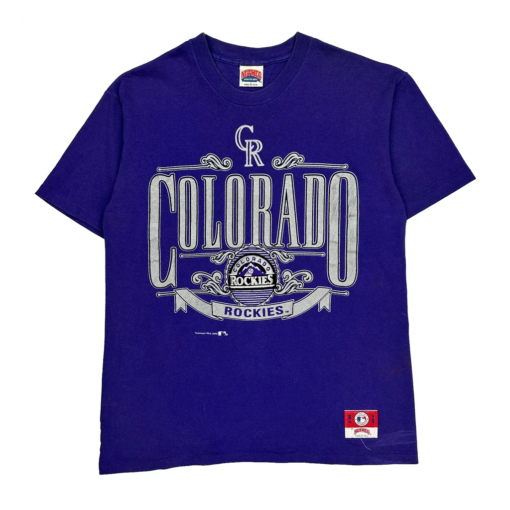 Colorado Rockies Nutmeg Mlb T-Shirt - Large Purple Cotton