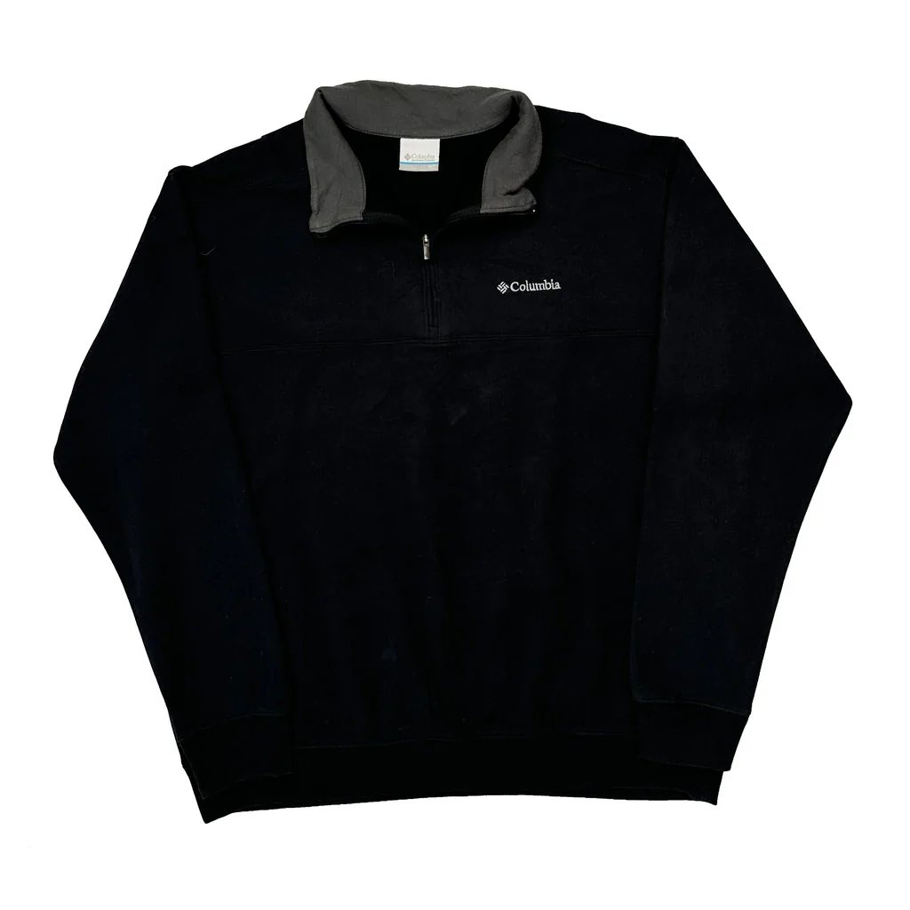 Columbia 1/4 Zip - XL Black Polyester