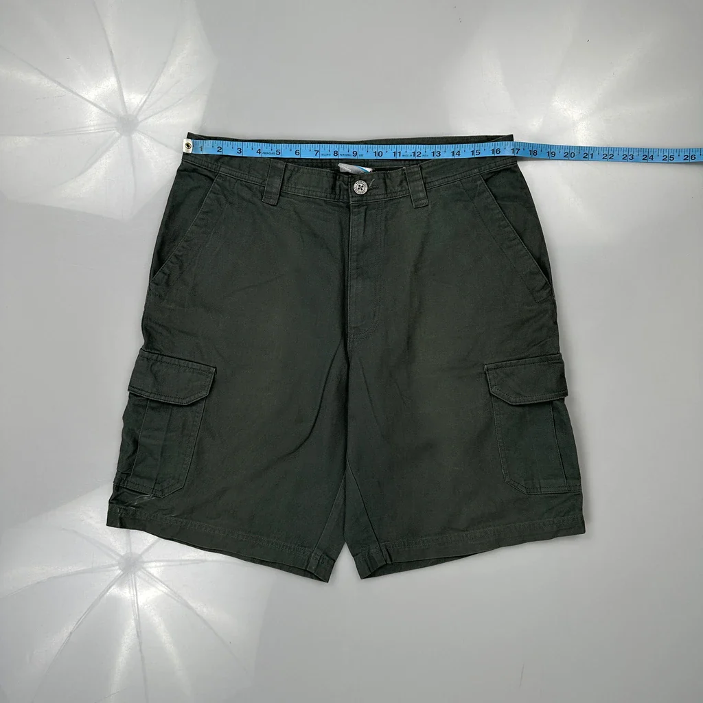 Columbia Cargo Shorts - 34W 11L Green Cotton - Image 3