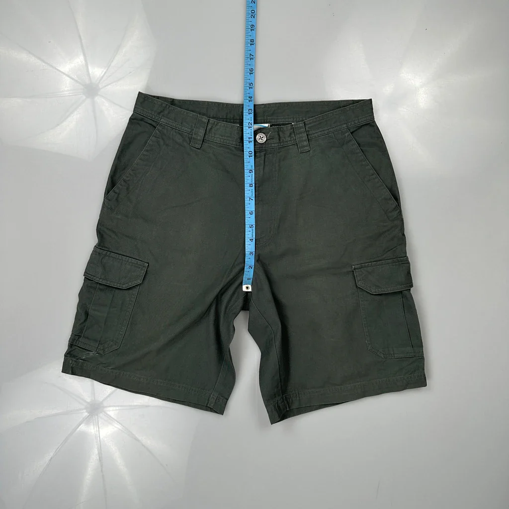 Columbia Cargo Shorts - 34W 11L Green Cotton - Image 4