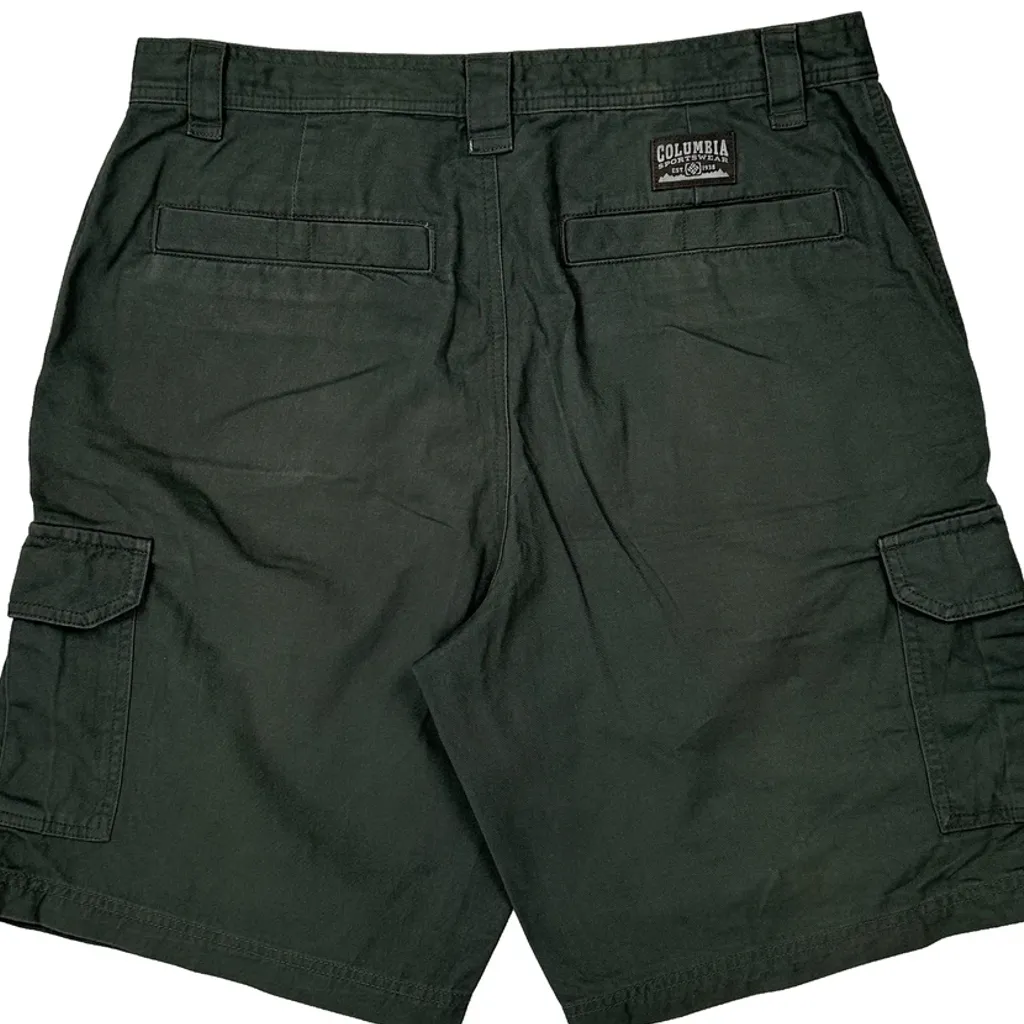 Columbia Cargo Shorts - 34W 11L Green Cotton - Image 8