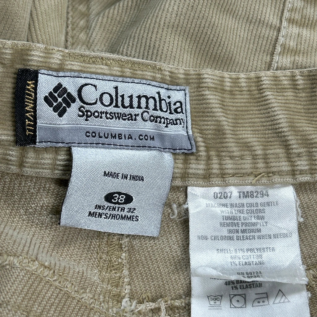 Columbia Double Knee Cord Trousers - 38″ Waist Beige Cotton Blend - Image 6