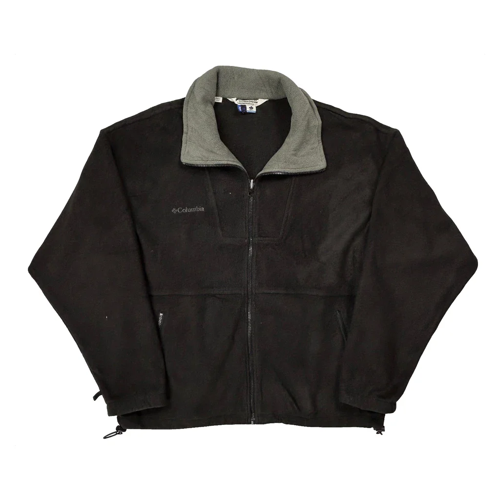 Columbia Fleece Jacket - Large Black Polyester