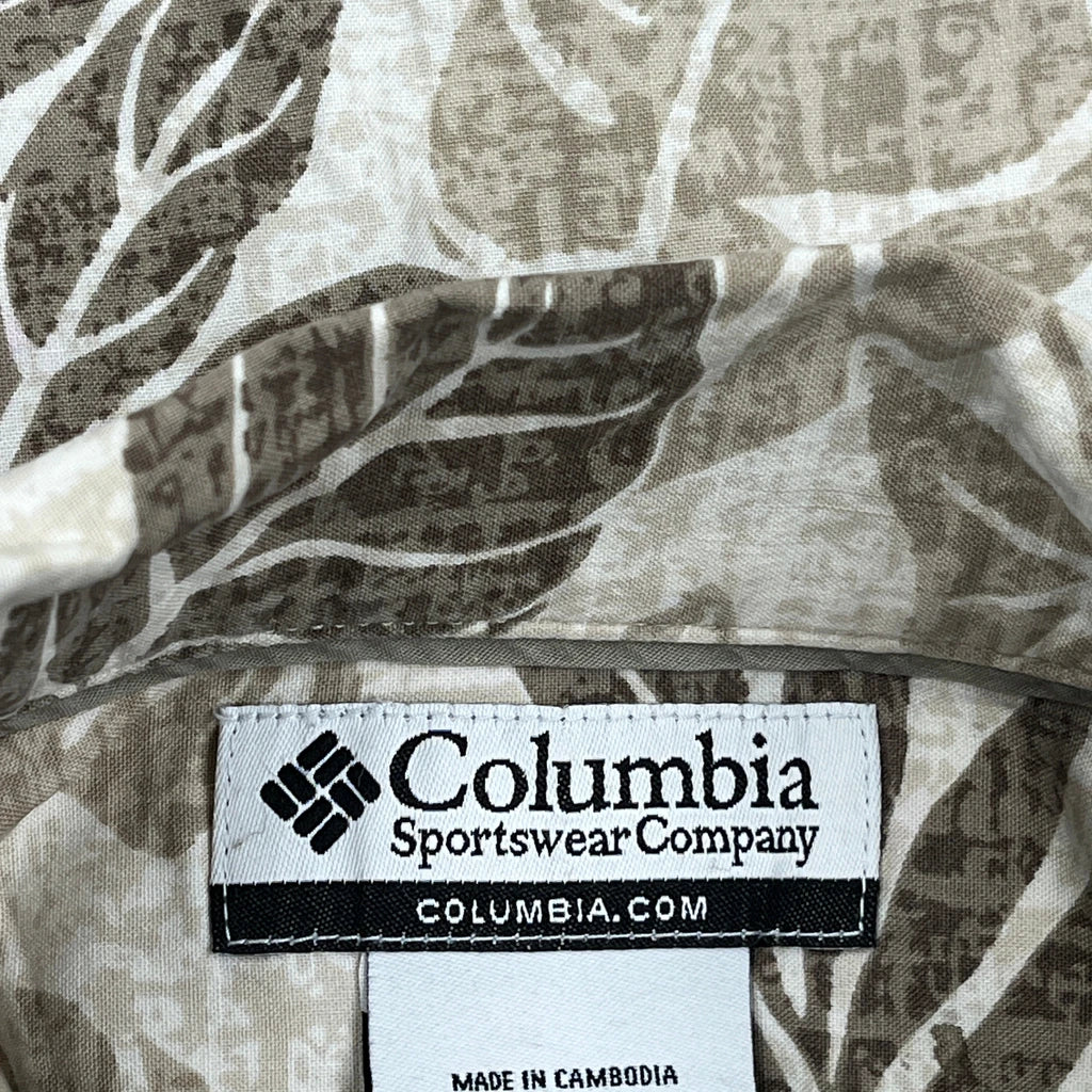 Columbia Floral Hawaiian Shirt - Large Brown Cotton - Image 4