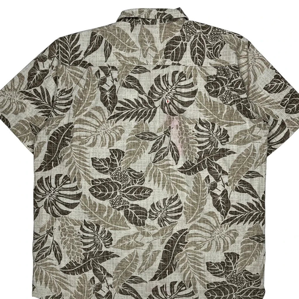 Columbia Floral Hawaiian Shirt - Large Brown Cotton - Image 7