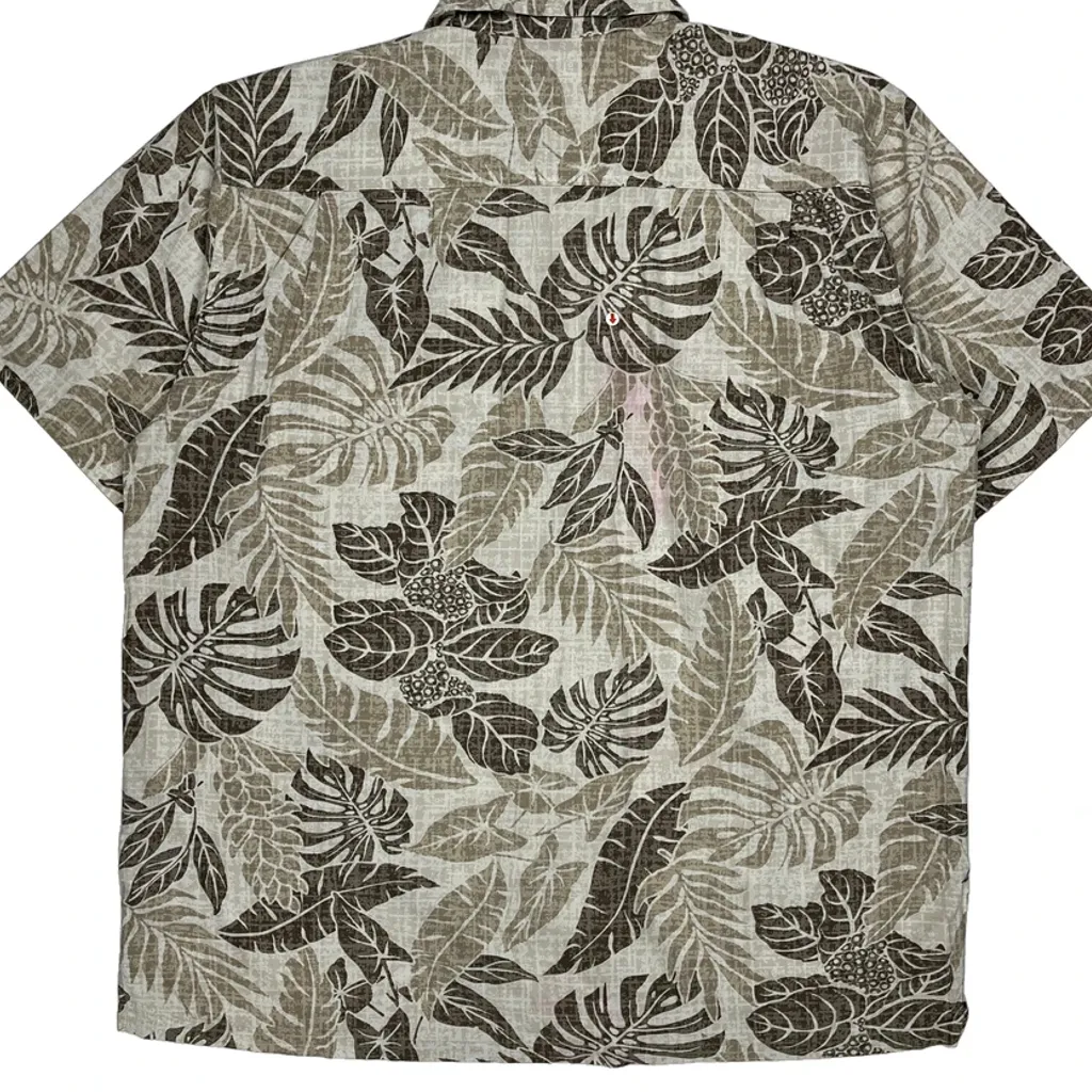Columbia Floral Hawaiian Shirt - Large Brown Cotton - Image 8