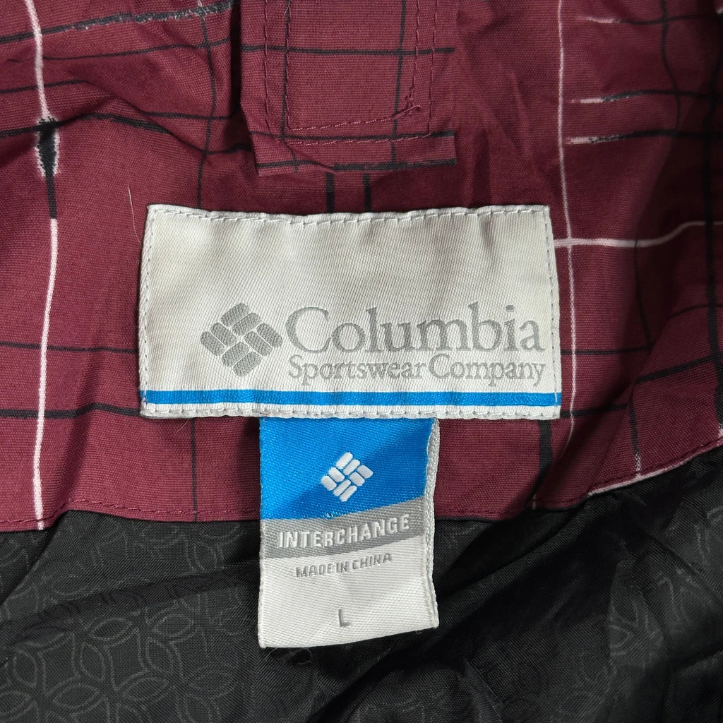 Columbia Checked Jacket - Large Burgundy Polyester - Image 3