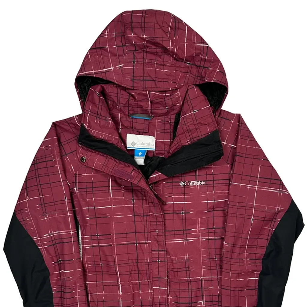 Columbia Checked Jacket - Large Burgundy Polyester - Image 5