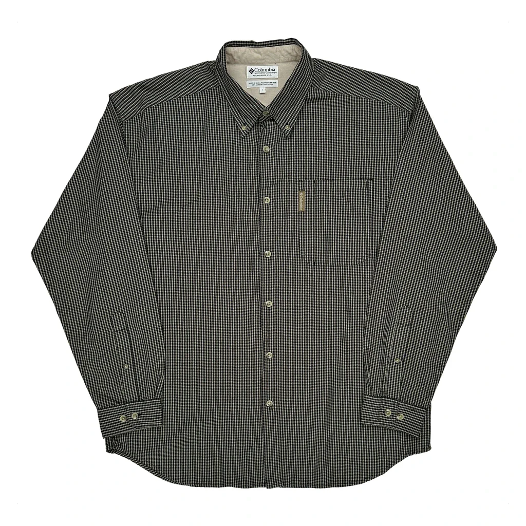 Columbia Striped Shirt - Large Black Cotton
