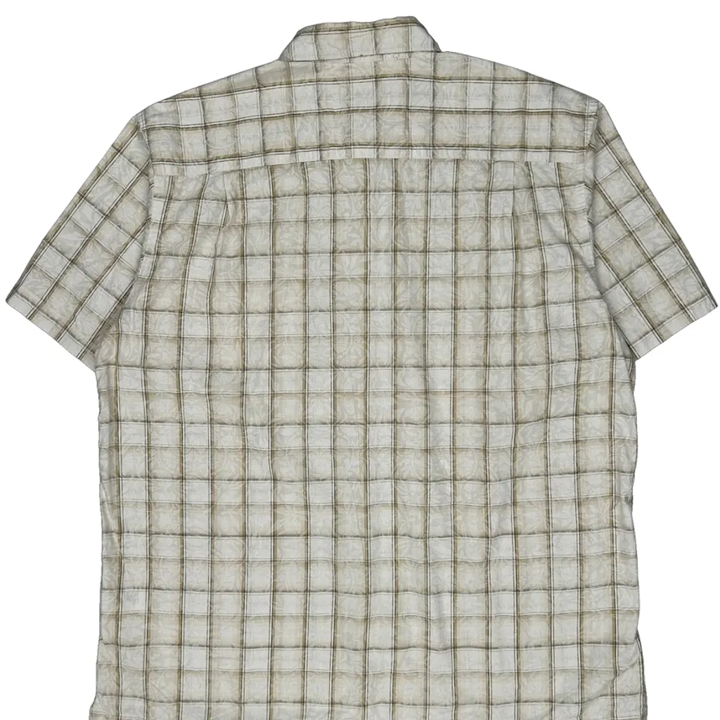 Columbia Checked Short Sleeve Shirt - XL Beige Cotton - Image 7