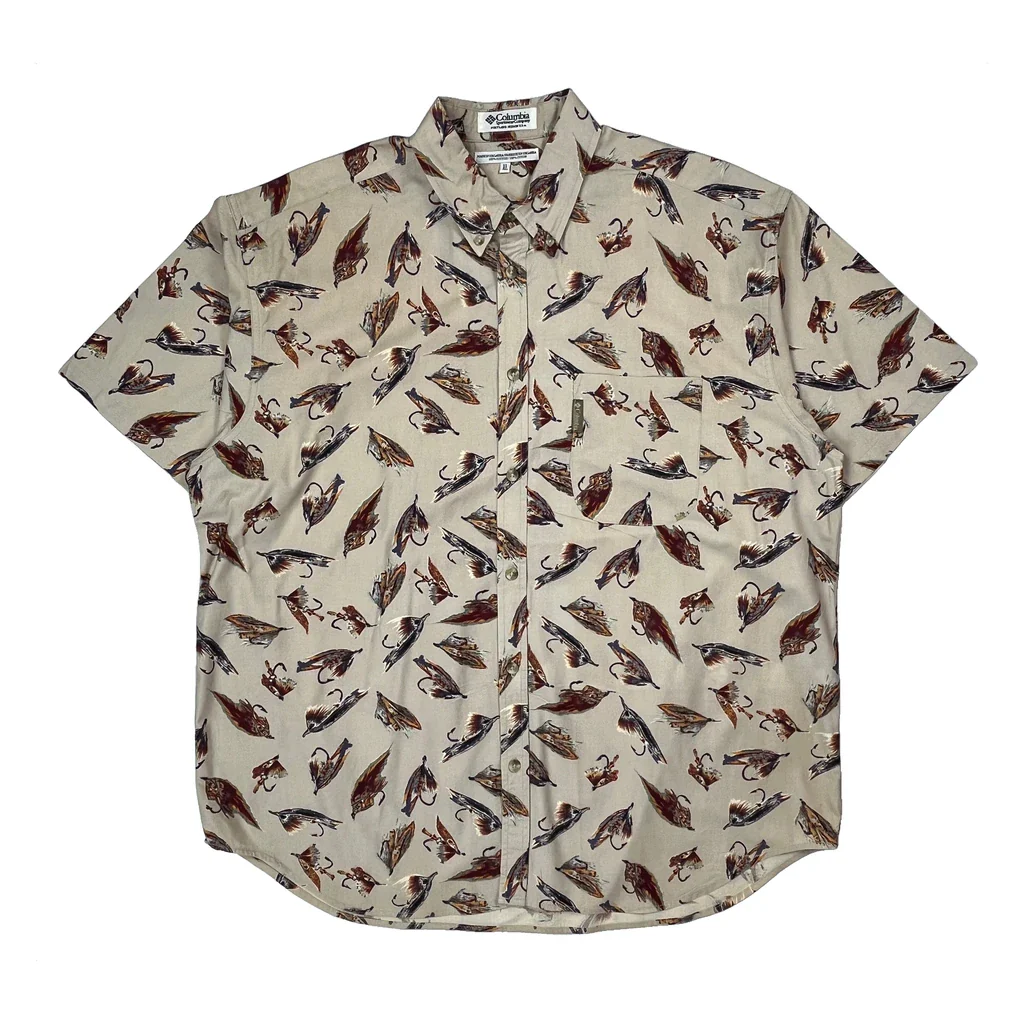 Columbia Short Sleeve Shirt - XL Beige Cotton