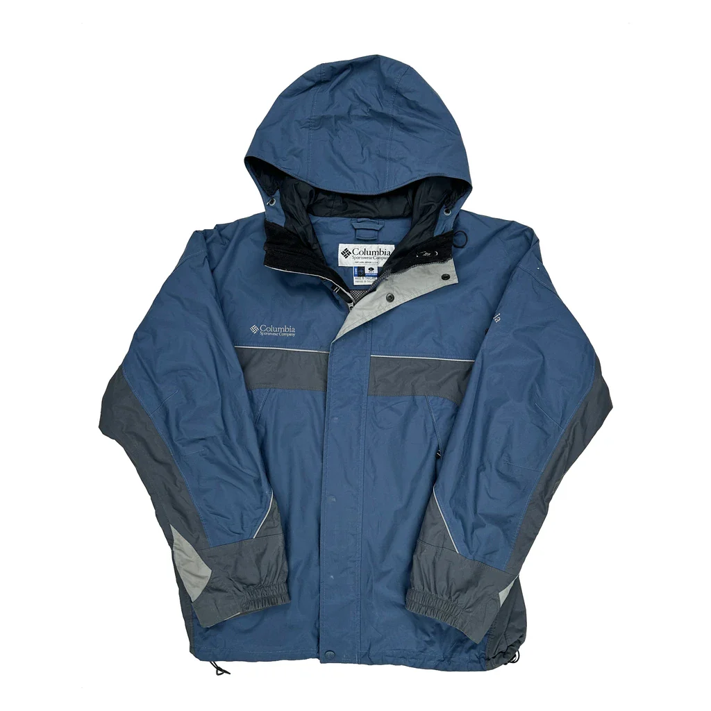 Columbia Waterproof Ski Jacket - Large Blue Polyester