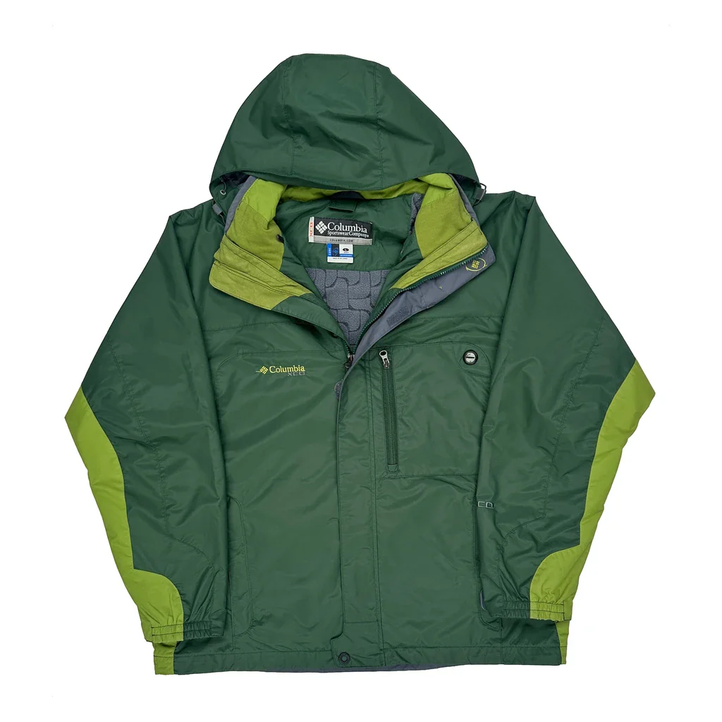 Columbia Waterproof Ski Jacket - Large Green Polyester