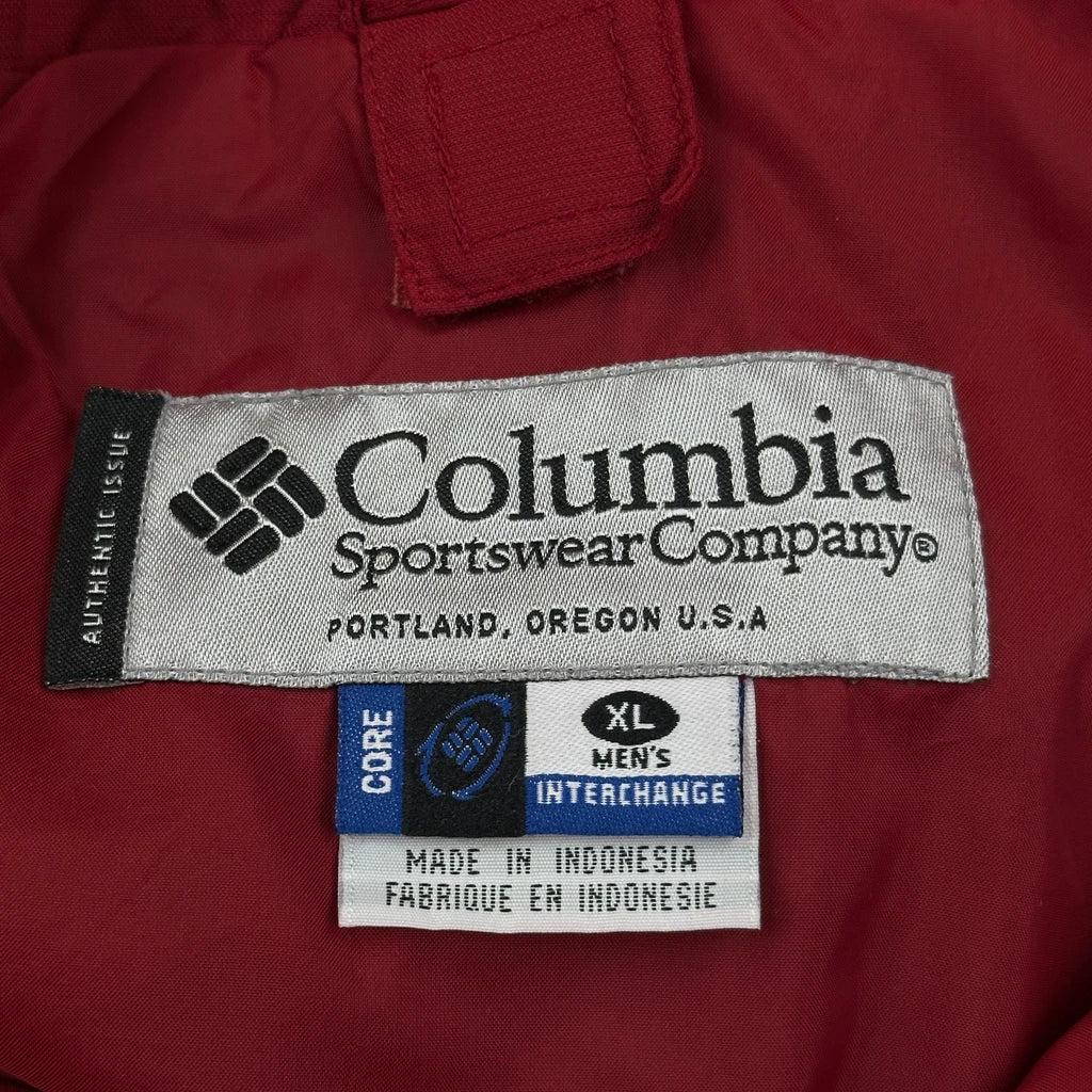Columbia Contrast Stitch Ski Jacket - XL Red Polyester - Image 3