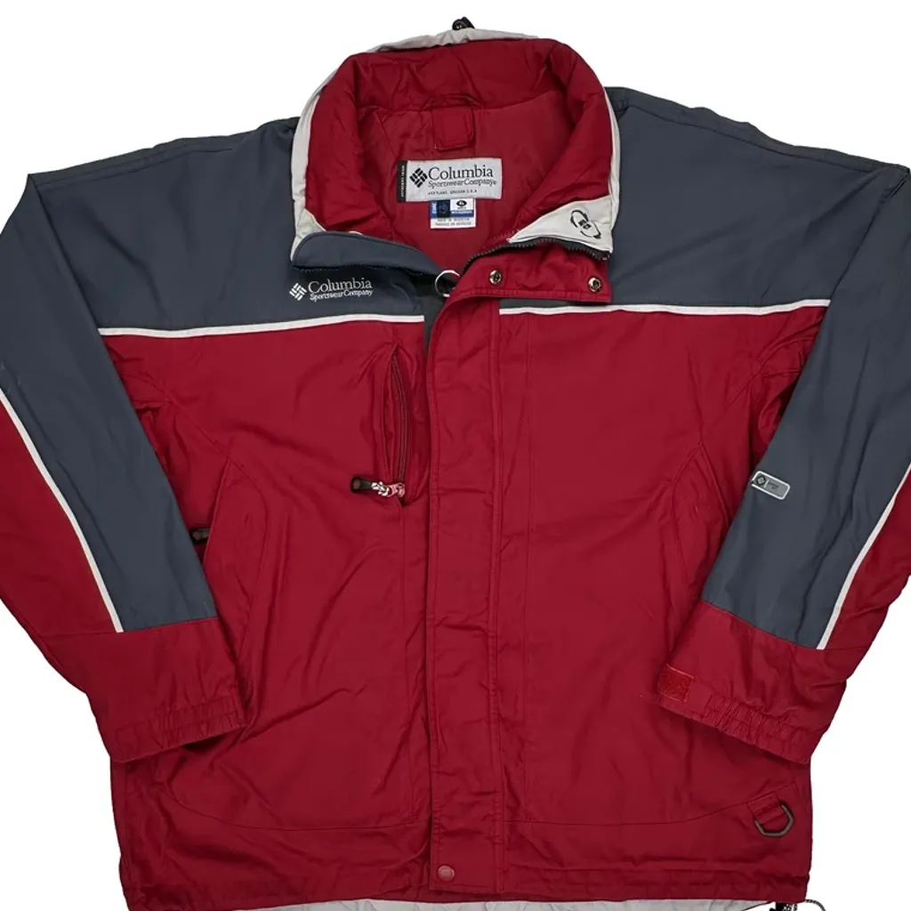 Columbia Contrast Stitch Ski Jacket - XL Red Polyester - Image 4