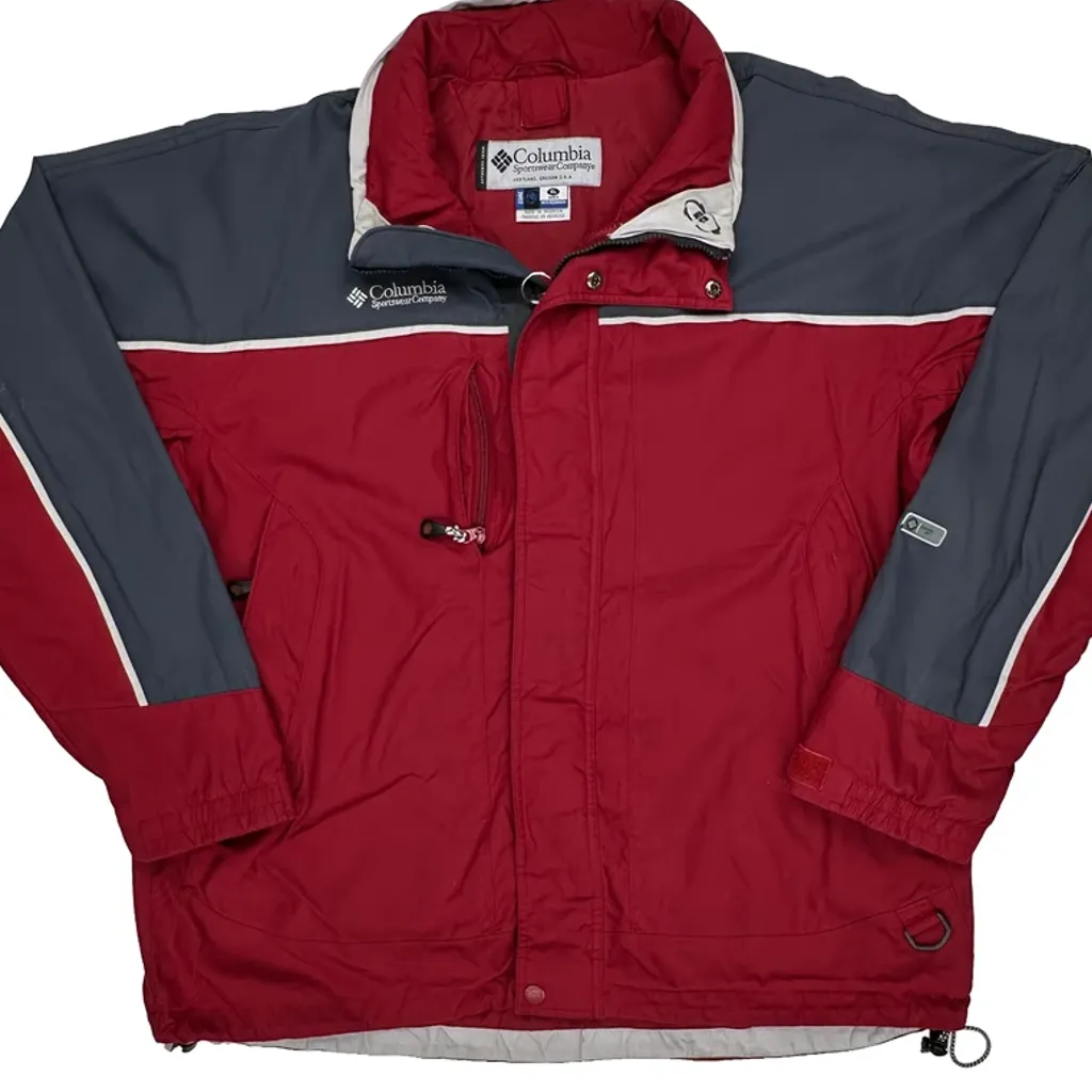 Columbia Contrast Stitch Ski Jacket - XL Red Polyester - Image 5