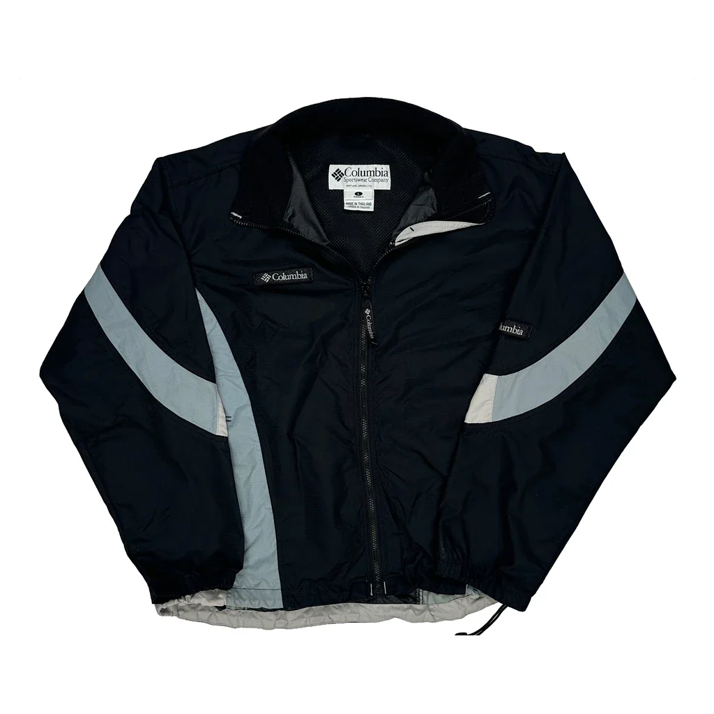 Columbia Windbreaker - Large Black Polyester
