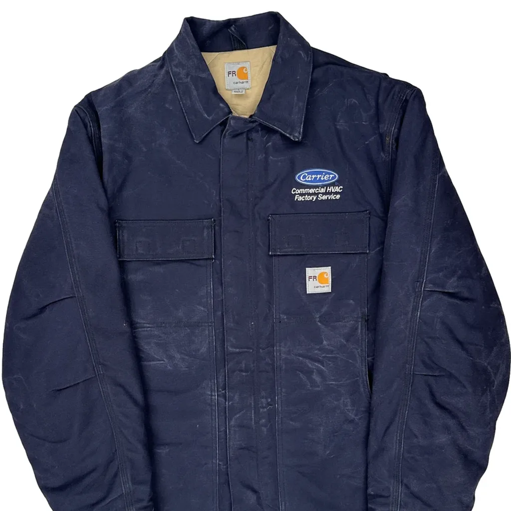 Commercial Hvac Factory Service Carhartt Jacket - Large Navy Cotton - Image 4