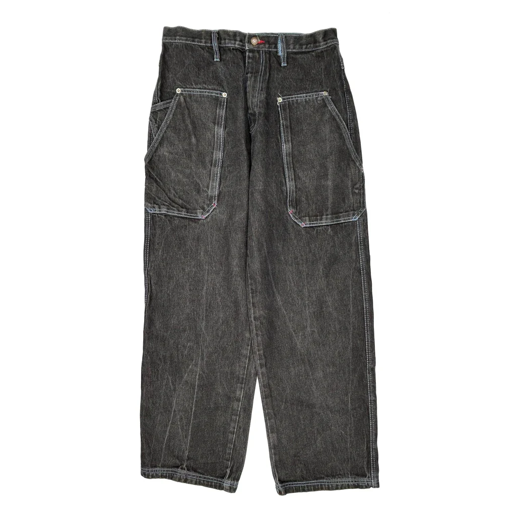 Competition Baggy Carpenter Jeans - 32W 32L Grey Denim - Image 2