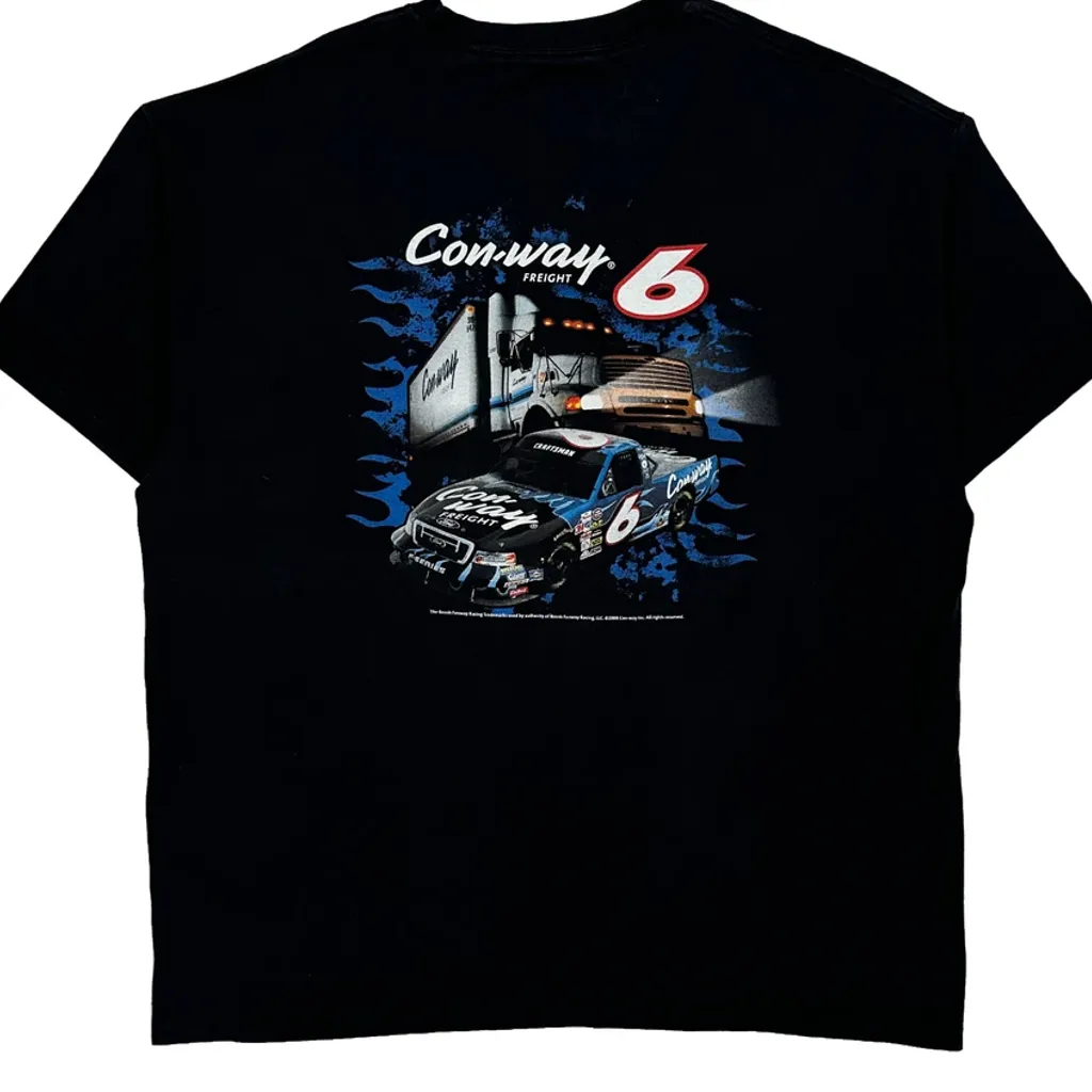 Con-Way Freight Hanes Nascar T-Shirt - XL Black Cotton - Image 6