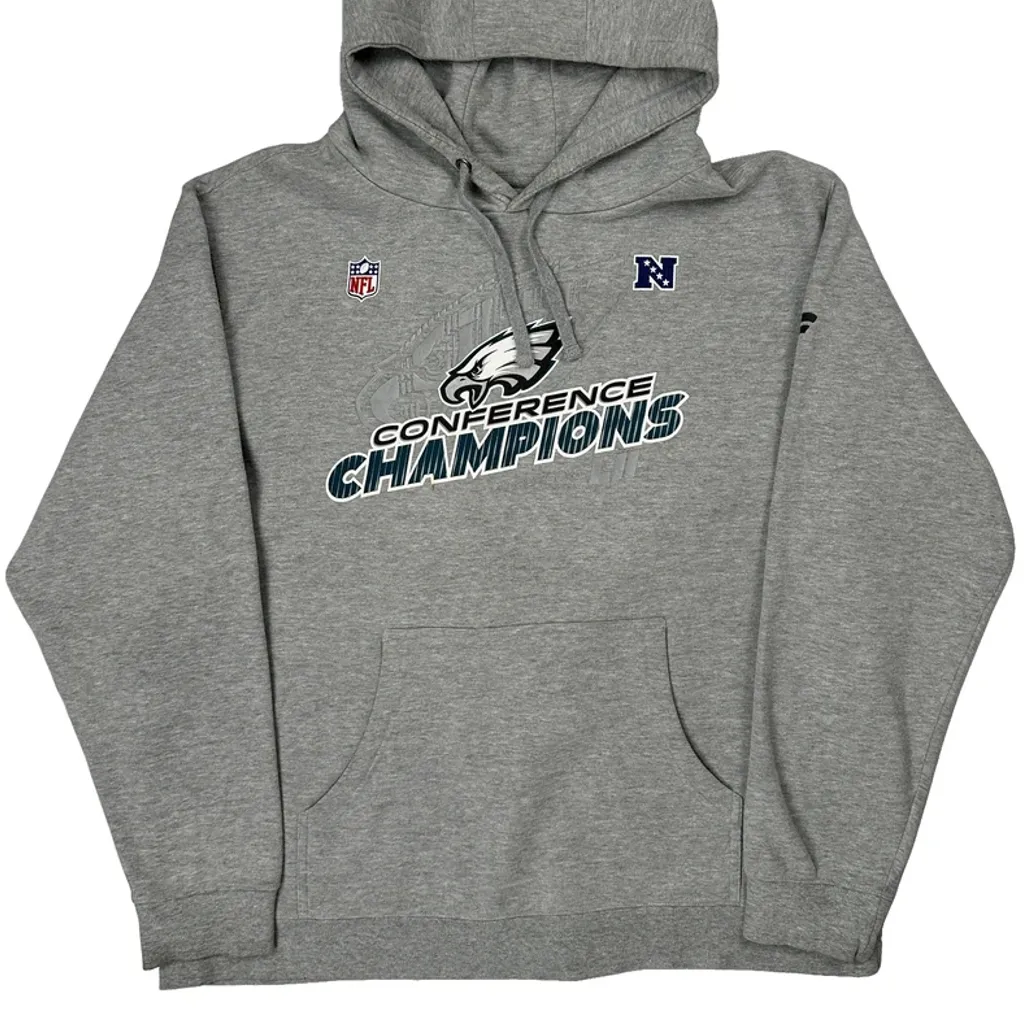 Conference Champions Nfl Football Hoodie - XL Grey Cotton Blend - Image 4