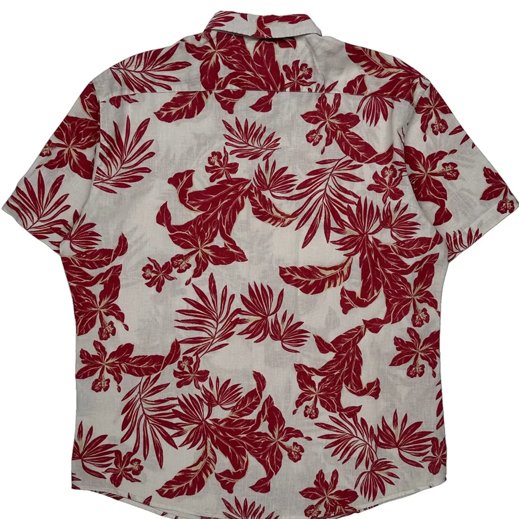 Connor Floral Hawaiian Shirt - XL Red Linen - Image 6