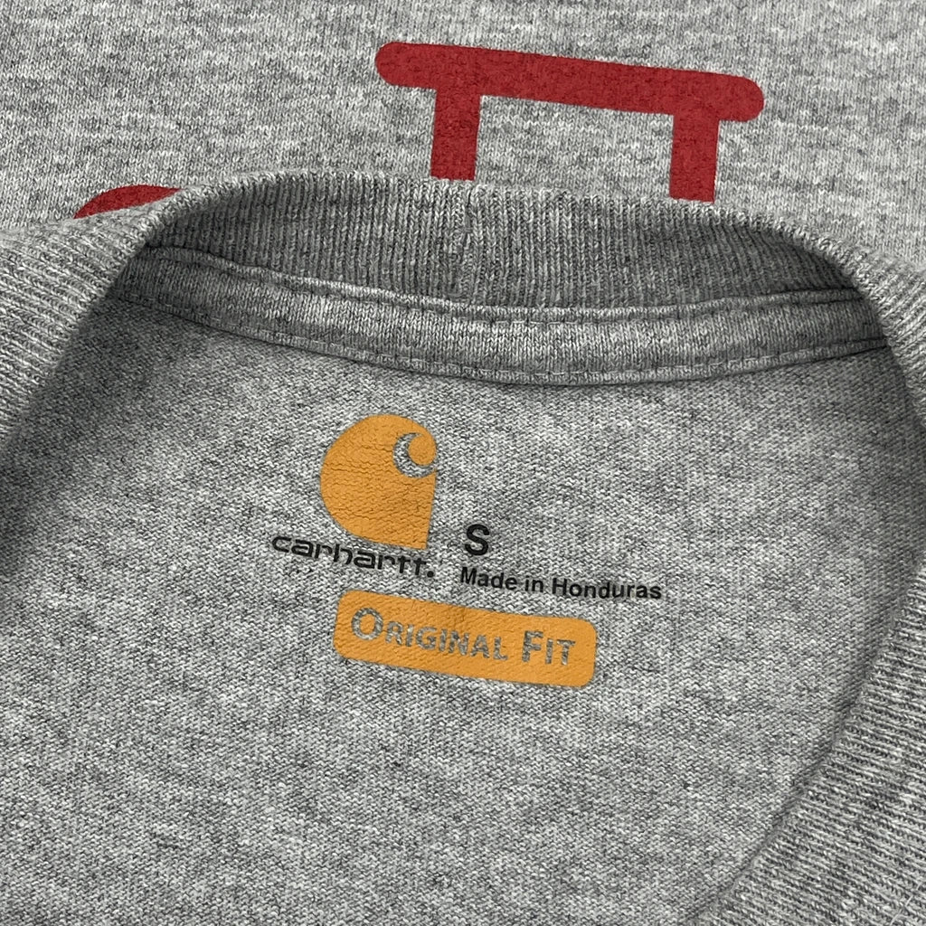 Construction Carhartt Long Sleeve T-Shirt - Small Grey Cotton - Image 3