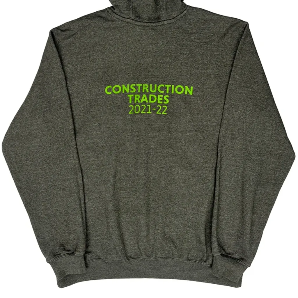 Construction Trades 2021-22 Carhartt Graphic Hoodie - Large Grey Cotton - Image 6