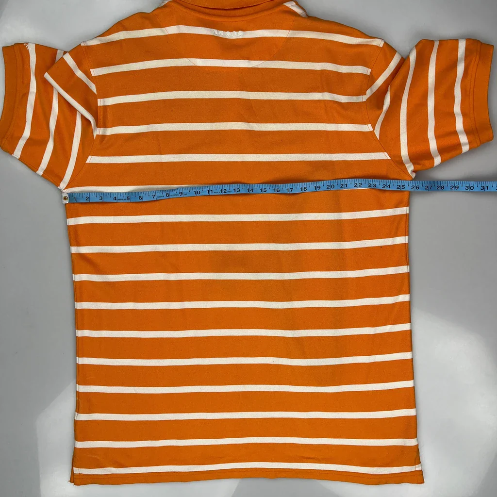 Coogi Striped Polo Shirt - XL Orange Cotton - Image 3