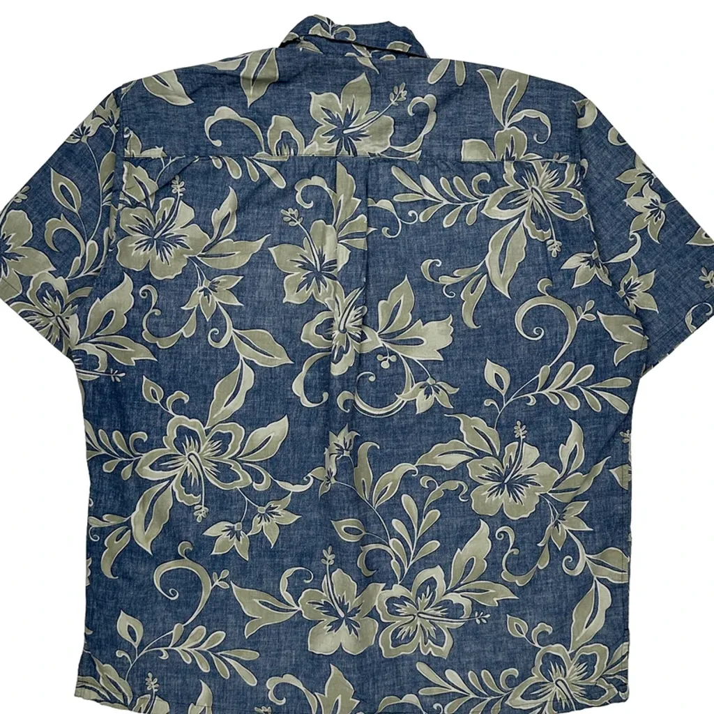 Cooke Street Floral Hawaiian Shirt - XL Blue Cotton - Image 6