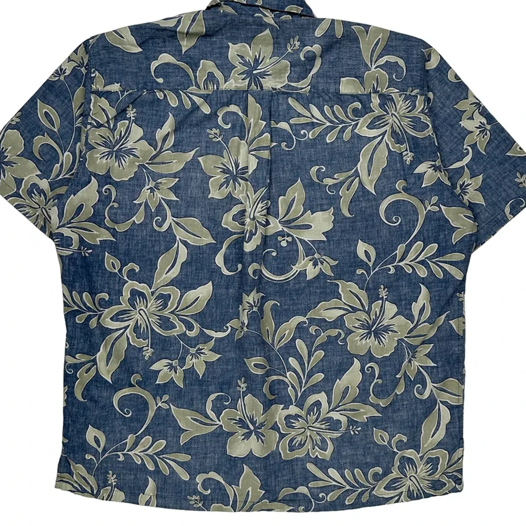 Cooke Street Floral Hawaiian Shirt - XL Blue Cotton - Image 7
