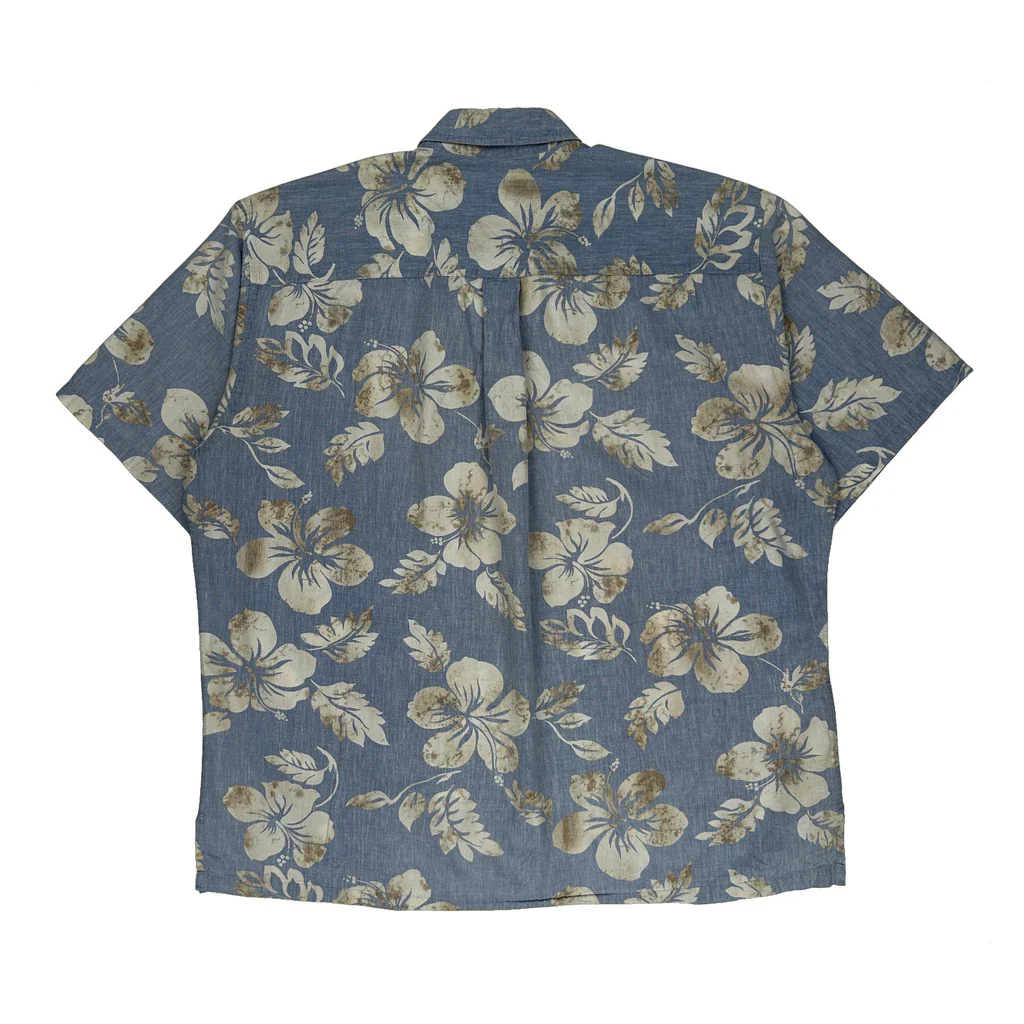Cooke Street Floral Hawaiian Shirt - XL Blue Cotton - Image 2