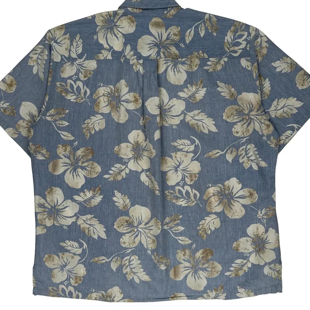 Cooke Street Floral Hawaiian Shirt - XL Blue Cotton - Image 6