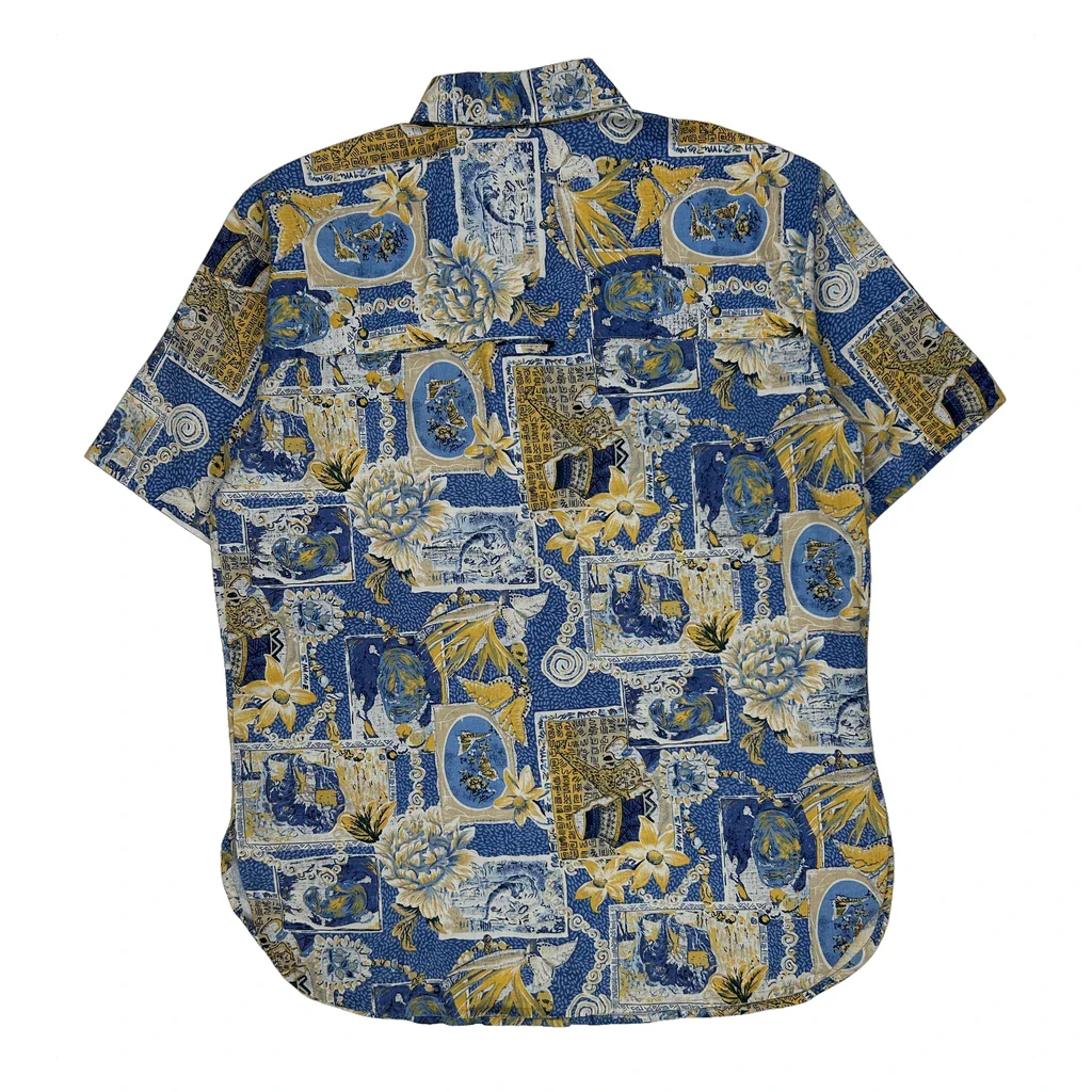 Cordova Hawaiian Shirt - Medium Blue Linen Blend - Image 2