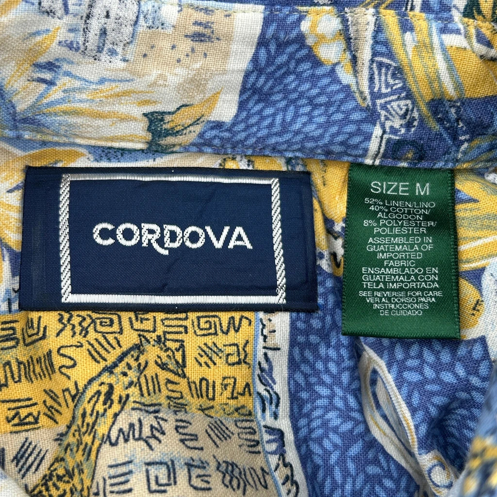 Cordova Hawaiian Shirt - Medium Blue Linen Blend - Image 3