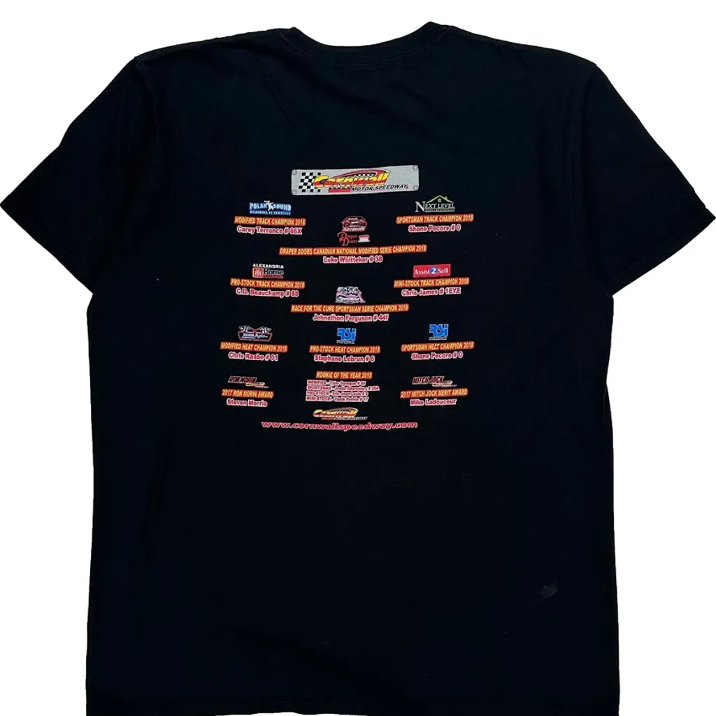 Cornwall Motor Speedway Gildan Graphic T-Shirt - XL Black Cotton - Image 7