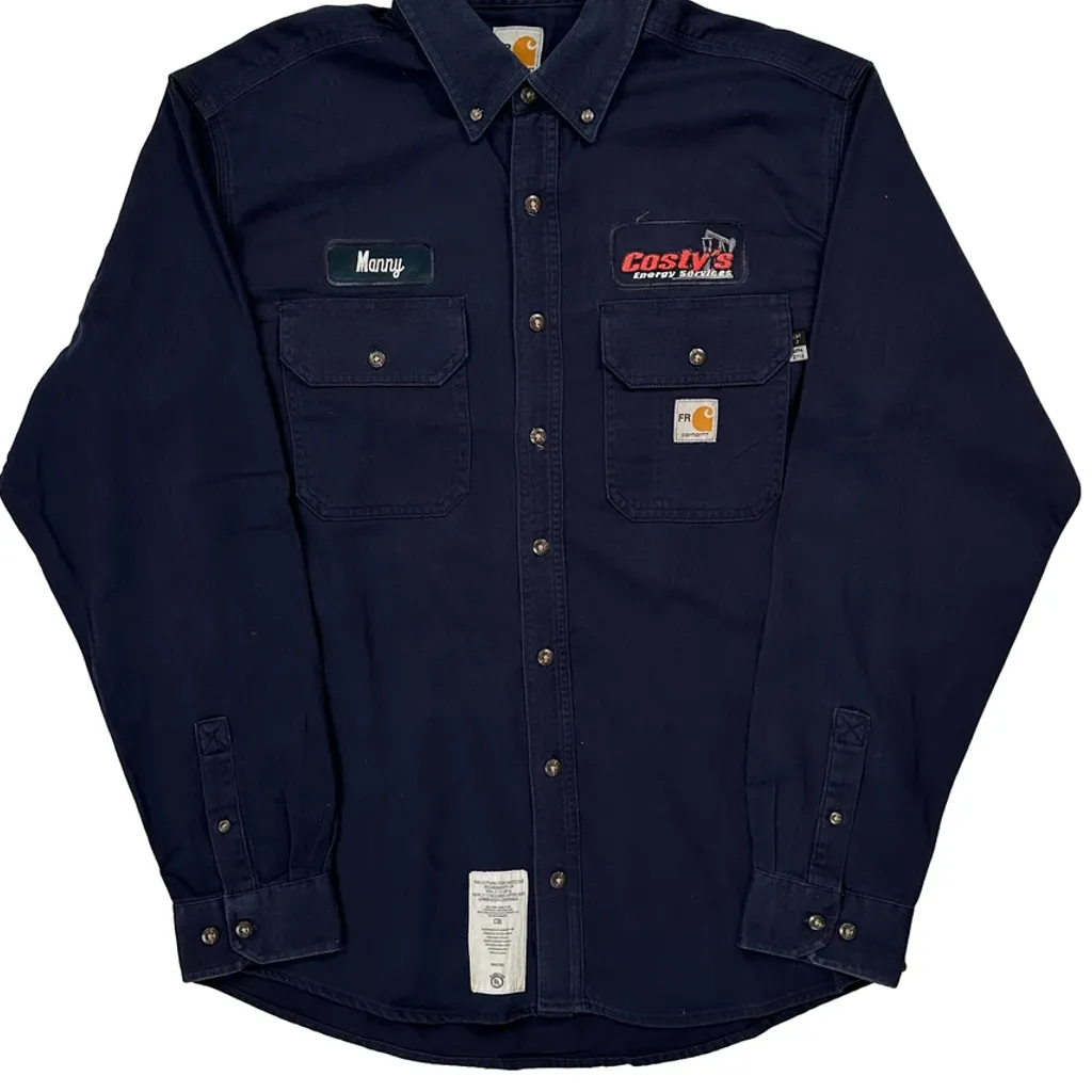 Cosmos Energy Logo Carhartt Shirt - Medium Navy Cotton Blend - Image 4