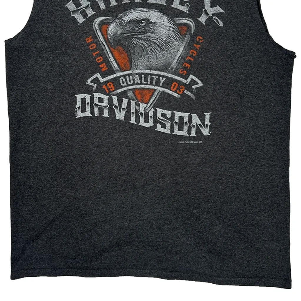 Côte-Nord Harley Davidson Graphic Tank Top - Large Gray Cotton - Image 6