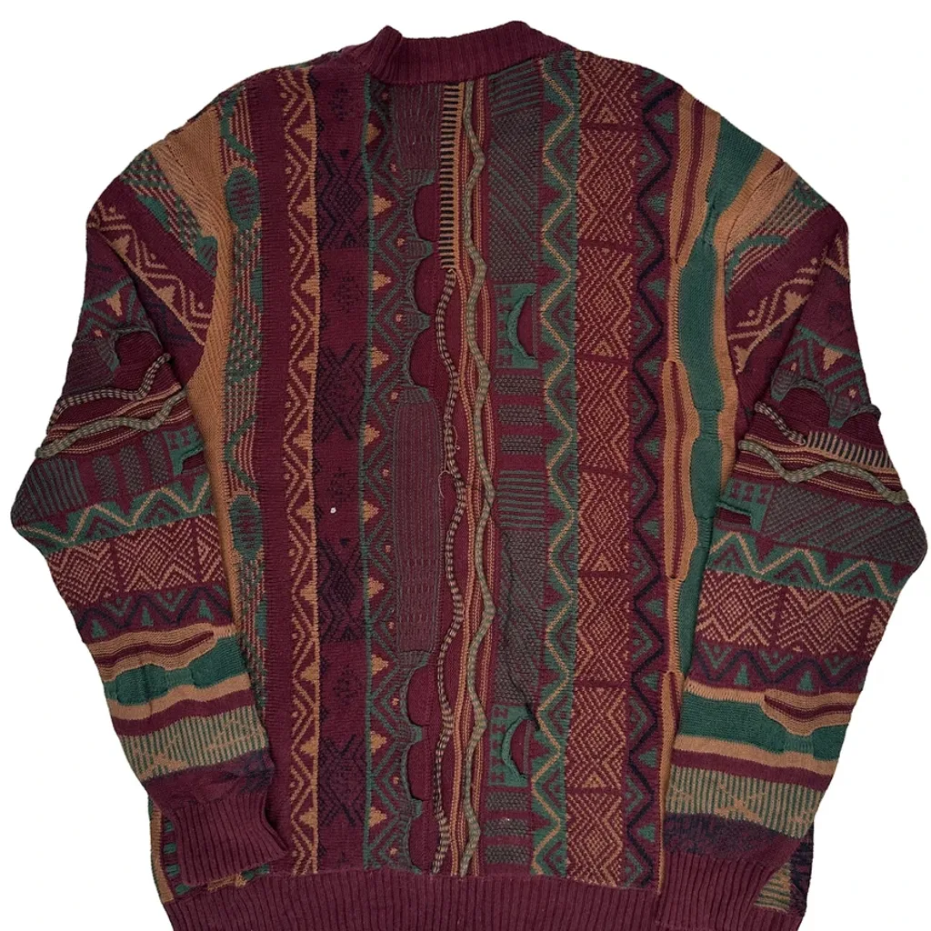 Cotton On Garments Coogi Style 3D Knit Cardigan - Large Multicoloured Cotton - Image 6